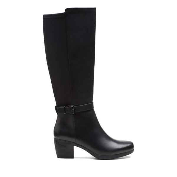 Clarks Womens Un Lindel Hi Knee High Boots Black | USA-9864135